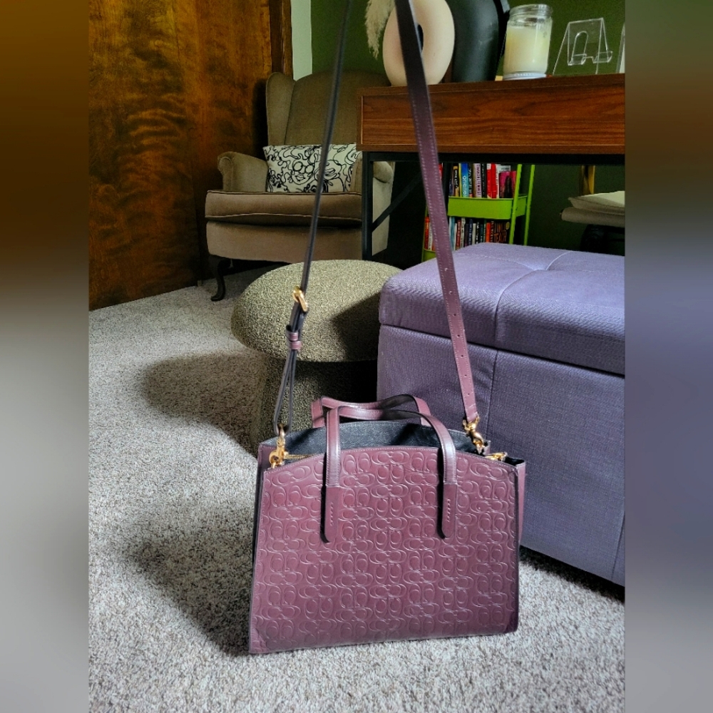COACH (deep purple) embossed "Charlie Caryall"